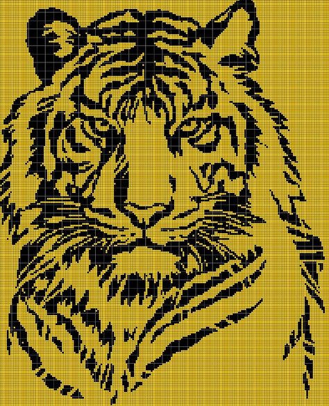 Cat Cross Stitch Charts, Tiger 2, Cross Stitch Silhouette, Digital Computer, Graph Design, Minecraft Pixel Art, Cat Cross Stitch, Needlework Embroidery, Crochet Tapestry