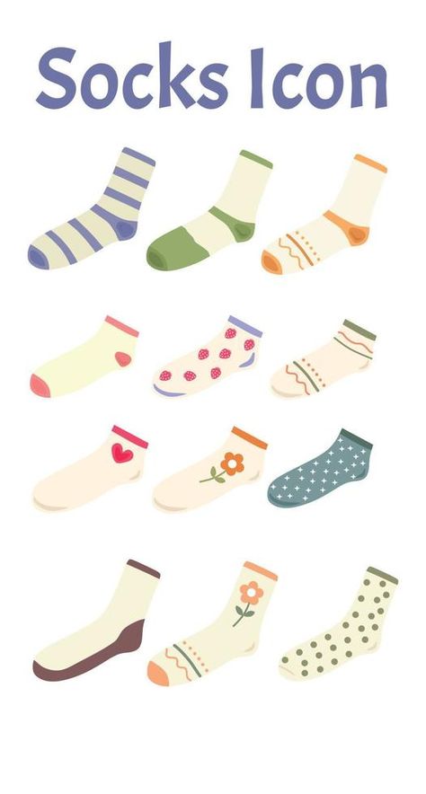 Socks icon bundle for your fashion wear and completed your activity Socks Illustration, Graphic Elements, Fashion Wear, Bundles, Socks, How To Wear