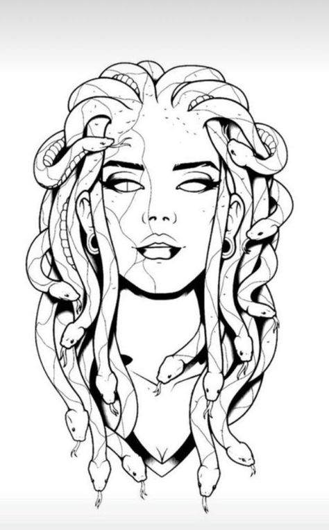 Medusa Drawing, Bull Terrier Art, Medusa Tattoo Design, Biker Tattoos, Statue Tattoo, Egypt Tattoo, Pretty Hand Tattoos, Goddess Tattoo, Medusa Tattoo