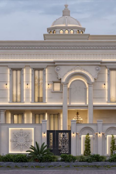 #exteriordesign #architecture #design #villa #exterior #architect #homedesign #designer #outdoor #gardendesign #exteriordesigns #classic #landscape #exteriordesigner #building #luxury #rendering #3d #visualization #simple #uae #ksa #egypt Classical House Exterior, Neo Classic Exterior Design, New Classic Villa Exterior Design, Modern Neoclassical Architecture, Classic Villa Exterior, Villa Classic, Classical Villa, Villa Exterior Design, Classic Landscape