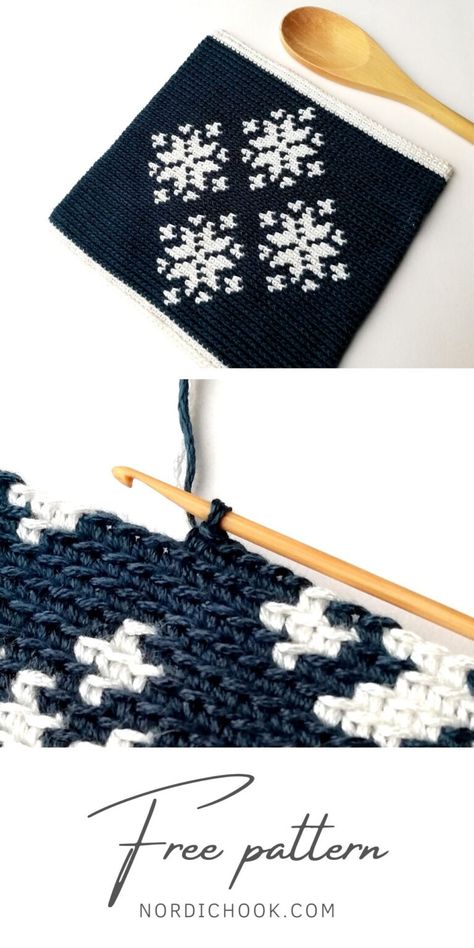 Tapestry Crochet Potholder, Tapestry Crochet Patterns Charts, Crochet Christmas Tree Ornaments, Potholder Patterns Free, Xmas Crochet, Modern Tapestry, Crochet Potholder, Crocheted Stuff, Crochet Potholder Patterns