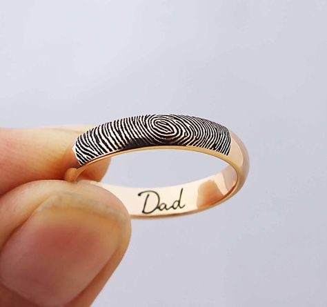 Mens Accessories Necklace, Signature Ring, Fingerprint Ring, Signature Rings, Fingerprint Jewelry, Jewels Rings, Classy Jewelry, Gold Earrings Designs, Keepsake Jewelry