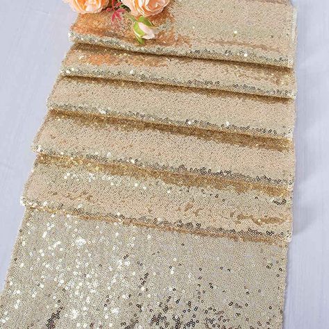 ShinyBeauty Sparkly Light Gold Sequin Table Runner For Wedding Coffee Table Runner Home Decor Glitter Table Runners for Birthday Events Decoration 30 x 180cm(Can Choose Your Color) : Amazon.co.uk: Home & Kitchen Sequin Wedding Decor, Wedding Coffee Table, Sequin Cake, Gold Sequin Table Runner, Gold Runner, Table Runner For Wedding, Glitter Table, Gold Table Runners, Coffee Table Runner