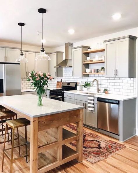 Screen Shot 2018-02-04 at 2.01.13 PM Farmhouse Kitchen Design, Kitchen Farmhouse, Rustic Kitchen Decor, Modern Farmhouse Kitchens, Trendy Kitchen, Küchen Design, Kitchen Style, Kitchen Styling, Rustic Kitchen