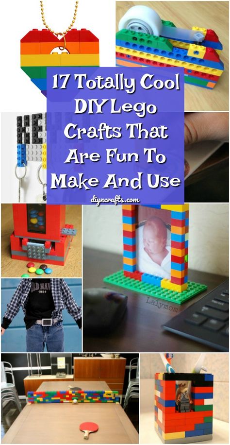 17 Totally Cool DIY Lego Crafts That Are Fun To Make And Use #diy #lego #crafts #repurpose #upcycle #legoprojects via @vanessacrafting Lego Crafts, Lego Diy Crafts, Used Legos, Diy Lego, Lego Club, Lego Diy, Lego Activities, Lego Craft, Lego Room