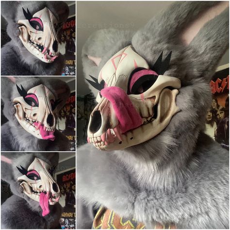 Skull Dog Fursuit, Diy Fursuit, Dinomask Ideas, Dino Mask Paint Ideas, Dino Masks, Skull Masks, Fursuit Ideas, Dino Mask, Skull Dog