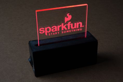 DIY Edge-Lit Acrylic Display - News - SparkFun Electronics Edge Lit Acrylic Sign, Edge Lit Acrylic, Acrylic Diy, Office Renovation, Exit Sign, Fancy Lights, Exterior Details, Diy Cans, Edge Lighting