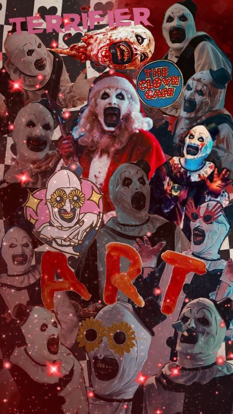 #arttheclown #terrifier #horror Art The Clown Background, Art The Clown Santa Wallpaper, Horror Movies Background, Art The Clown Wallpaper Terrifier, Terrifier Background, Terrifier 3 Wallpaper, Terrifier Wallpaper Iphone, Horror Movie Characters Wallpaper, Art The Clown Aesthetic