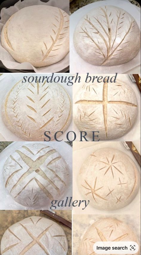 Sour Dough Loaf Bread, Bread Recipes With Design, Homemade Sourdough Recipes, Sourdough Bread Slashing, Sourdough Bread Markings, Bread Making Tips, Sourdough Waste Recipe, Sourdough Bread Pretty, Sourdough Bread Score Designs