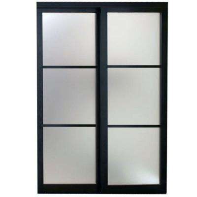 Eclipse 3-Lite Mystique Glass Bronze Finish Aluminum Interior Sliding Door Sliding Interior Doors, Sliding Closet Door, Interior Sliding Door, Interior Closet Doors, Bedroom Remodel Ideas, Barn Door In House, Aluminium Sliding Doors, Frosted Glass Door, Glass Interior