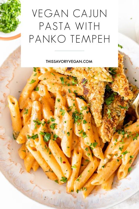 Vegan Cajun Pasta, Vegan Tempeh Recipes, Vegan Cajun, Pastas Recipes, Tempeh Recipes, Cajun Pasta, Vegan Pasta Recipes, Lost 100 Pounds, Quit Drinking