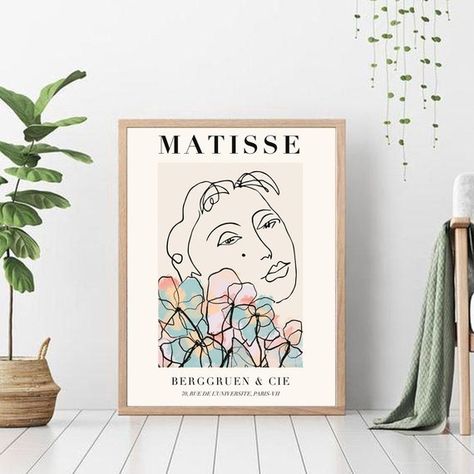 Matisse Woman, Matisse Cutouts, French Wall Art, Woman Poster, Woman With Flowers, Matisse Poster, Flowers Printable, Matisse Print, Woman Sketch