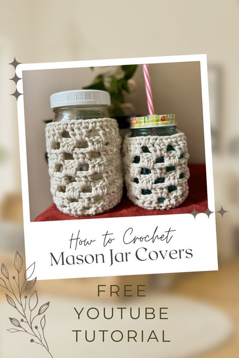 Learn how to create a trendy and charming crochet jar cover using the classic Granny Stitch. This easy DIY home decor project will add a touch of handmade beauty to any room in your house. Follow along with this step-by-step tutorial to bring a cozy and personalized feel to your space. Perfect for beginners looking to add a handmade touch to their home decor! Stay tuned for more crochet inspiration and home decor trends! Crochet Jar Covers, Mason Jar Cozy, Crochet Granny Stitch, Easy Diy Home Decor, Granny Stitch, Coaster Pattern, Crochet Coaster Pattern, Crochet Coaster, Handmade Beauty Products