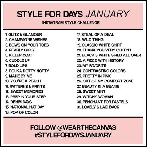 Ootd Challenge, January Style, National Holiday Calendar, January Outfits, Photo Challenges, Challenge Ideas, Planning Calendar, Creative Drawing Prompts, Classic White Shirt