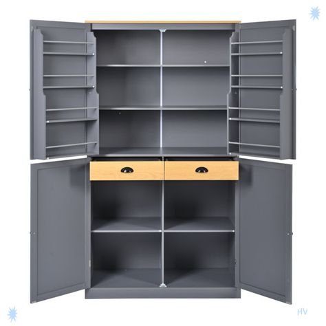 Latitude Run® Freestanding Kitchen Pantry Large Cupboard Storage Cabinet With 2 Drawers | Wayfair Freestanding Kitchen Pantry, Freestanding Storage Cabinet, Pantry Storage Cabinet, Freestanding Storage, Kitchen Pantry Storage, Freestanding Kitchen, Accent Chests And Cabinets, Kitchen Pantry Cabinets, Door Shelves