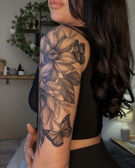 Butterflies Tattoo, Arm Sleeve Tattoo, Shoulder Sleeve Tattoos, Arm Sleeve Tattoos For Women, Tattoos For Black Skin, Epic Fail, Leg Tattoos Women, Pretty Tattoos For Women, Dope Tattoos For Women