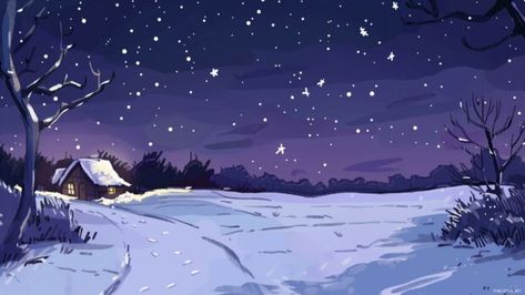 PC wallpaper Winter with stars shining above a snowy landscape. Snowy Desktop Wallpaper, Cozy Winter Wallpaper Laptop, Pc Winter Wallpaper, Christmas Pc Wallpaper Hd, December Computer Wallpaper, Desktop Winter Wallpaper, Winter Background Wallpapers Desktop, Snow Wallpaper Laptop, Winter Desktop Wallpaper Aesthetic