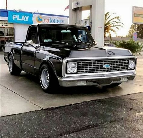 CHEVROLET  C10 67 72 Chevy Truck, 72 Chevy Truck, Black Truck, Chevrolet Truck, Lowered Trucks, C10 Chevy Truck, Custom Chevy Trucks, C10 Trucks, Old Pickup