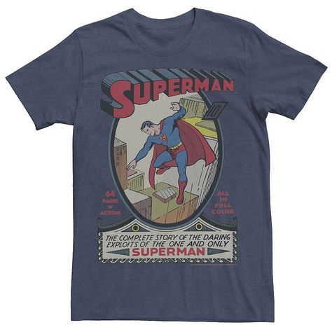 Take on the action in this men's Superman tee. Take on the action in this men's Superman tee. Crewneck Short sleevesFABRIC & CARE Cotton, polyester Machine wash Imported Color: Med Blue. Gender: male. Age Group: adult. Pattern: Graphic. Material: Cotton Blend. Comic Book Page, Comic Book Layout, Superhero Fashion, Harley Quinn Comic, Superman T Shirt, Comic Cover, Comic Book Pages, Vintage Comic Books, Vintage Comics