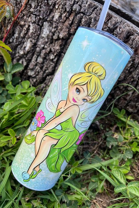 Tinker Bell Tumbler Cup, Tinkerbell Tumbler Cups, Tinkerbell Gift Ideas, Tinkerbell Tumbler Ideas, Disney Tumbler Ideas, Disney Tumbler Cups, Tinkerbell Tumbler, Disney Tumblers, Tinkerbell Gifts