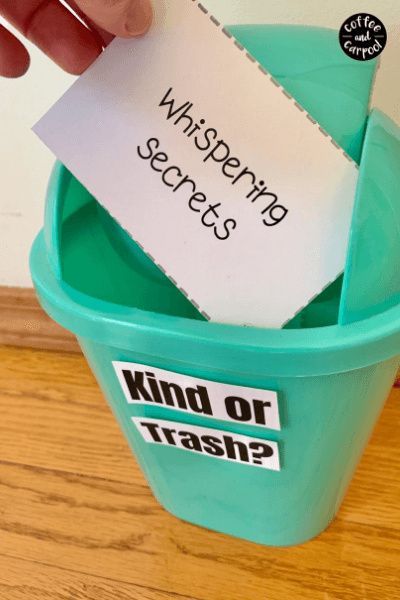 This Trash or Kindness Game is a great way to talk to kids about kindness and create more kind kids. Kindness activities for kids don't have to be boring. This is perfect curriculum for morning meetings or for family dinners because kindness is essential #kindnessactivities #kindnessactivitiesforkids #kindclassroom #sel #selcurriculum Kindness Sel Lessons, Hands On Sel Activities, Kind Words Activities For Kids, Kindness Group Activities, Teaching Kindness In The Classroom, Kindness Kids Activities, Sel Morning Meeting Activities, Social Emotional Games For Kids, Being Kind Activities For Kids