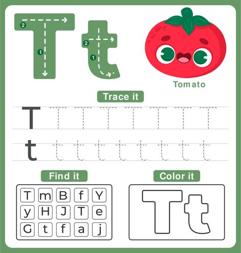 Letter T Pictures For Preschool, Find The Letter A Worksheet, Letter T Tracing Worksheets Preschool, T Is For, Letter T Worksheets For Preschool, Letter T Words, Preschool Pictures, Summer Worksheets, Abc Worksheets