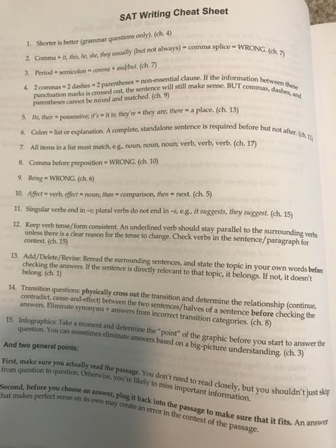 Sat One Month Study Plan, Sat Prep Notes, Sat Grammar Rules, How To Study For Sat, Sat English Prep, Sat Cheat Sheet, Sat English Tips, Sat Exam Aesthetic, Sat Reading Tips