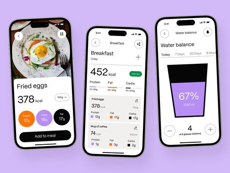 Diet Mobile App by Ronas IT | UI/UX Team on Dribbble Best App Design, Calorie Counting App, Diet App, App Ui Ux Design, Diet Apps, Food Tracker, App Interface Design, Mobile Ui Design, Application Mobile