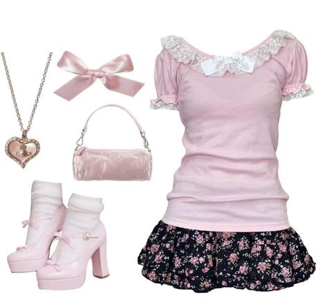 Coquette Outfits, Dolly Fashion, Plain Outfits, 2000s Fashion Outfits, Y2k Pink, Cute Everyday Outfits, Alternative Outfits, Really Cute Outfits, Kawaii Clothes