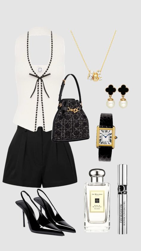 #outfit #outfitideas #richgirl #dior #casual #nightout #vca #blackshorts Dior Aesthetic Outfit, Dior Outfit, Dior Aesthetic, Aesthetic Fits, Aesthetic Outfit, Rich Girl, White Outfits, Fancy Dresses, Gossip Girl