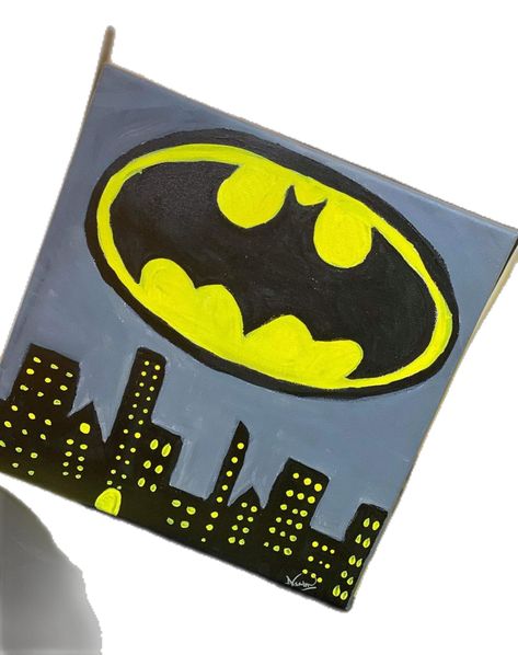 Batman painting on canvas Batman Painting, Arm Cast, Sketches Easy, Painting On Canvas, Canvas Painting, Batman, It Cast, Canvas, Quick Saves