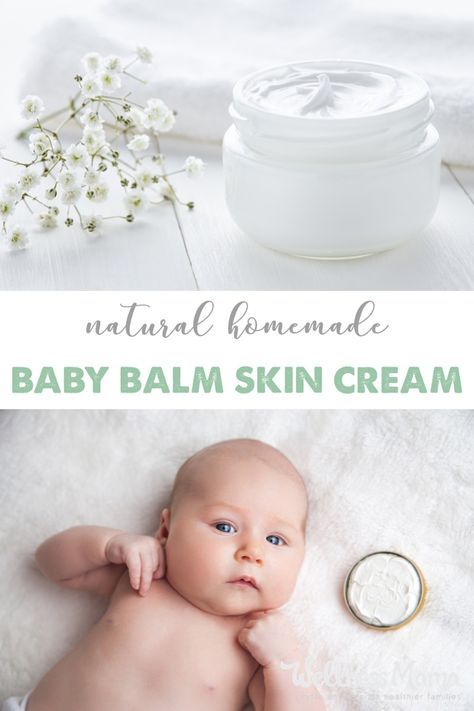 This natural homemade baby balm combines skin nourishing cocoa butter, shea butter, olive oil and castor oil with essential oils for a baby safe lotion. Skin Cream Recipes, Baby Balm, Wellness Mama, Baking Soda Shampoo, Baby Lotion, Baby Skin Care, Homemade Baby, Baby Supplies, Wrinkle Cream