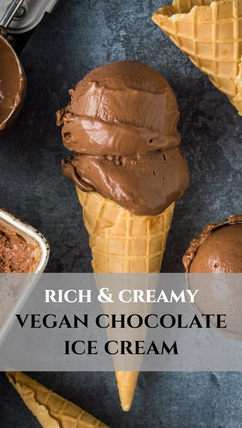 Vegan Chocolate Snacks, Ice Cream Vegan Recipe, Vegan Chocolate Ice Cream, Vegan Gelato Recipe, Vegan Chocolate Ice Cream Recipe, Vegan Ice Cream Recipe, Desserts Vegan, Sem Lactose, Vegan Ice Cream