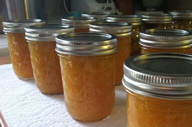 Pineapple-Peach Jam Recipe | Allrecipes Peach Pineapple Jam Recipe, Peach Pineapple Jam Recipe Canning, Peach Pineapple Jam, Freezer Jams, Canning Jams, Tartiflette Recipe, Peach Jam Recipe, Season Recipes, Preserving Recipes