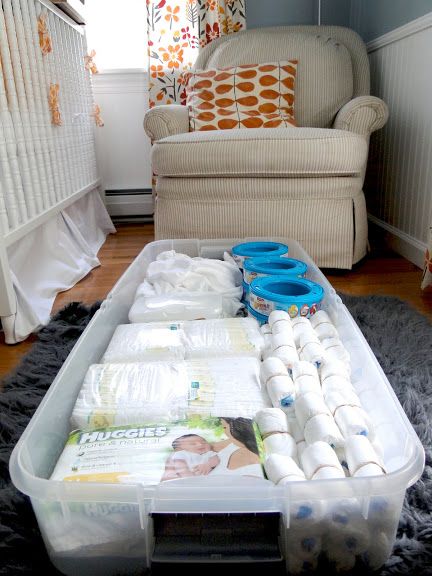 #Nursery Organization. Great way to store diapers, wipes, crib sheets, and more. Under Crib Storage, Nursery Ideas Boy, Crib Storage, Vogue Kids, Diy Bebe, Fantastic Baby, Nursery Organization, Nursery Storage, Baby Diy