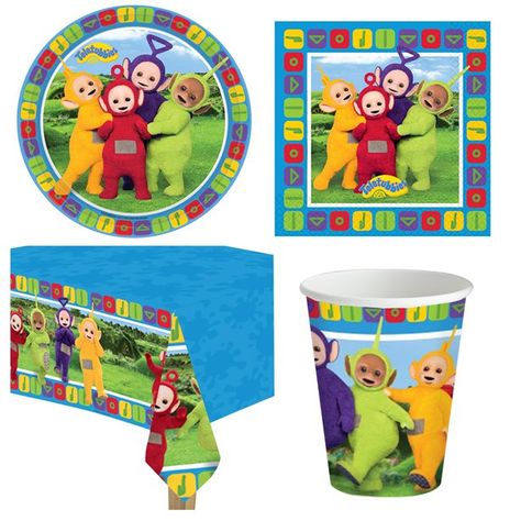 Tele Tubbies, Teletubbies Birthday Party, Teletubbies Birthday, Party Decorations Balloons, Paper Party Bags, Party Bowls, Decorations Balloons, Yellow Party, Balloons Decorations