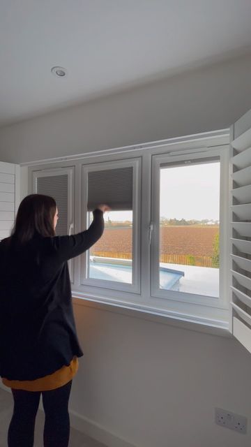 Direct Order Blinds on Instagram: "Shutters + Perfect Fit Pleated Blackout = the best hack ever 🙌🏻✨ With lighter nights getting closer, add Perfect Fit Blackout Blinds to your home for an uninterrupted nights sleep! 🌙 🔗 Hive Deluxe Blackout Nutshell Perfect Fit Pleated . . . #shutters #windowshutters #perfectfitblinds #blackoutblinds #bedroom #bedroominspo #bedroomdecor #bedroomideas #diy #diyhacks #easydiy #diy #interiordesign #interiors #newbuild #homedecor #homerenovation #homerenovations Perfect Fit Blinds Bedroom, Curtains With Shutters, How To Make Blinds, Window Coverings Blackout, Interior Shutters, Loft Bedroom, Perfect Fit Blinds, Blackout Blinds, Window Shutters