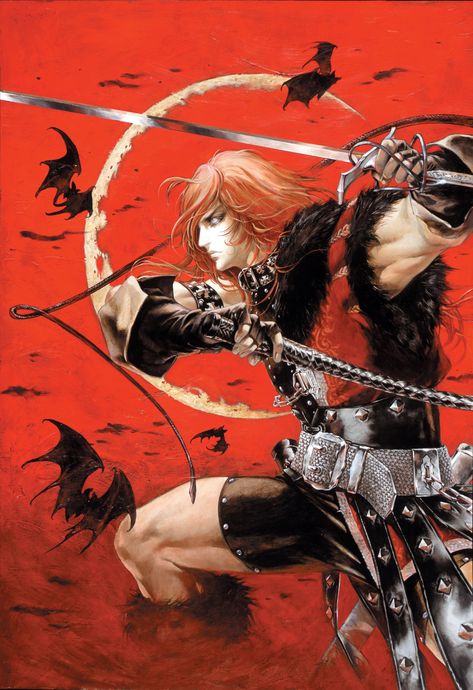 Simon Belmont by Ayami Kojima Belmont Castlevania, Simon Belmont, Ayami Kojima, Castlevania Games, Castlevania Wallpaper, Castlevania Anime, Lord Of Shadows, Vampire Hunter, Gothic Horror