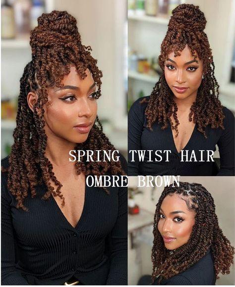 Spring Crochet Ideas, Havana Twist Braids, Hair Butterfly, Butterfly Locs Crochet, Spring Twist Hair, Butterfly Spring, Spring Crochet, Afro Twist, Short Box Braids Hairstyles