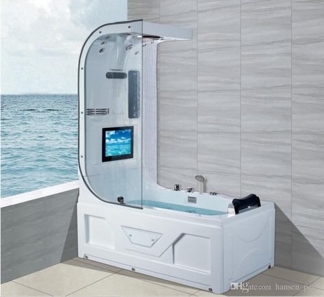 2020 1600mm Whirlpool Waterfall Bathtub Hydromassage Surfing Top Shower TV Thermostatic Function Indoor Tub NS3220 From Hansen_peng, $2,603.02 | DHgate.Com Clubhouse Lounge, Shower Tv, Cheap Bathtubs, Indoor Hot Tub, Bathroom Design Styles, Modern Bathtub, Shower Cabin, Lounge Bar, Underwater Lights