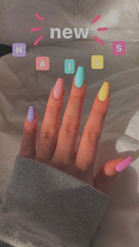 New Nails, Nails Tumblr, Makijaż Smokey Eye, Summer Acrylic Nails, Pastel Nails, Dream Nails, Coffin Nails Designs, Fire Nails, Pretty Acrylic Nails