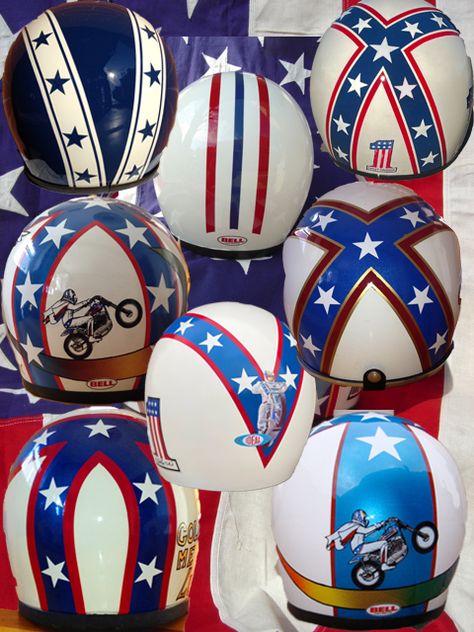 Evel Knievel, Evel Knievel Helmet, Evil Kenevil, Bike Jacket, 70s Toys, Helmet Paint, 4 Wheelers, Childhood Memories 70s, American Icons