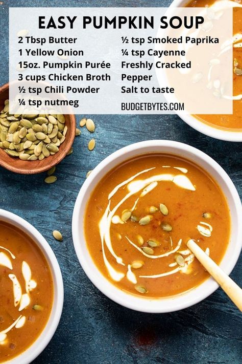 Starter Recipe, Pumpkin Soup Recipe, How To Make Pumpkin, Savoury Recipes, Mood Food, Pumpkin Soup, Easy Weeknight, Easy Pumpkin, Delicious Soup