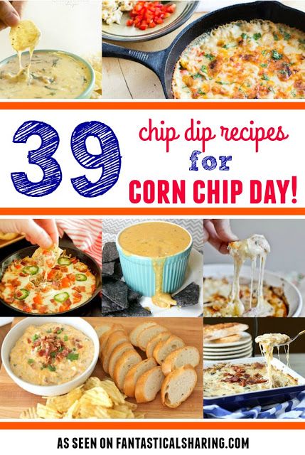 Grab a chip (or two or eighty) - it's time for 39 Chip Dip Recipes for Corn Chip Day #roundup #dip #appetizer #recipe Recipes For Corn, Best Chip Dip, Bacon Recipes Appetizers, Chip Dip Recipes, Corn Chip, Bacon Appetizers, Corn Dip, Party Dips, Corn Chips