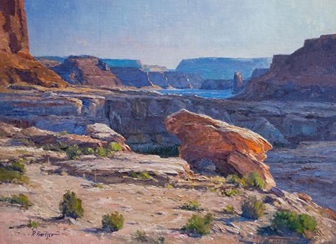 Evening Glow by Richard Prather Oil ~ 16 x 22 Desert Landscape Painting, Western Landscape, Desert Art, Desert Painting, Landscape Art Painting, Southwest Art, Matt Smith, Mountain Paintings, Plein Air Paintings