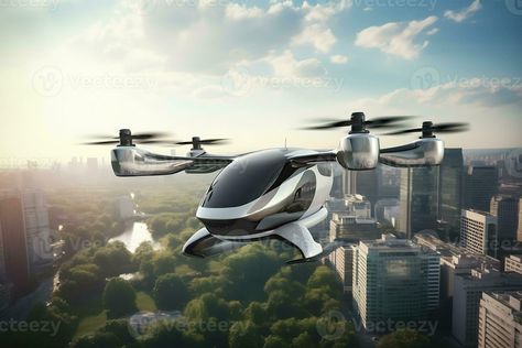 AI generative. City air taxi, Autonomous High-speed drone aircraft, future of air mobility New Service, Eco Friendly Travel, 7 Minutes, Launching Soon, Airline Tickets, Taxi Service, Culture Travel, Travel Experience, Time Travel