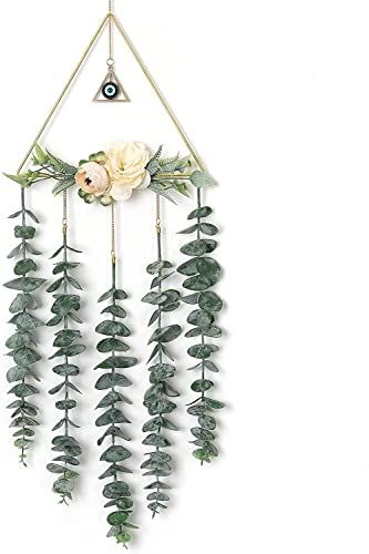 "Add a touch of boho chic to your space with this eye-catching Eucalyptus Wall Hanging! Perfect for farmhouse vibes and greenery enthusiasts." Plants For Bedroom, Sage Room, Eucalyptus Wall Hanging, Boho Chic Home, Viral Products, Farmhouse Vibes, Living Room Apartment, Hanging Plant Wall, Artificial Eucalyptus