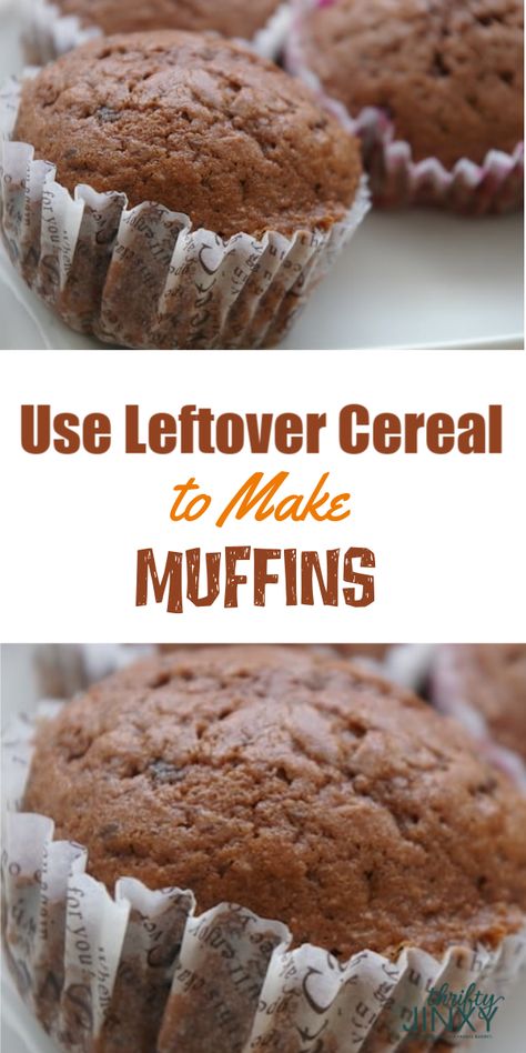 Use up your leftover cereal to make these delicious (and healthy) muffins! #breakfast #muffins #easyrecipe #baking Bran Cereal Muffins, Weetabix Muffins, Cereal Muffins, Delicious Muffins, Quick Bread Recipes Easy, Muffins Breakfast, Simple Muffin Recipe, Homemade Muffins, Oatmeal Muffins