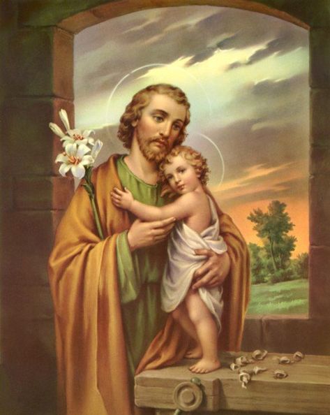 Saint Joseph Art, St Joseph Catholic, Catholic Pictures, Jesus Faith, Saint Anthony, Catholic Prayers, Catholic Art, St Joseph, Catholic Faith