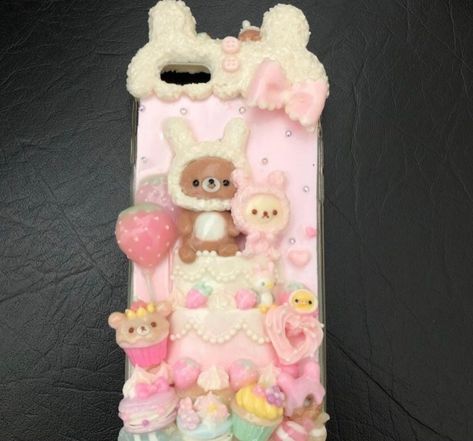 Kawaii Decoden Phone Case, Sanrio Decoden Case, Decoden Phone Case Sanrio, Decoden Ideas, Decoden Phone Cases, Decoden Diy, Decoden Case, Decoden Phone Case, Handmade Phone Case